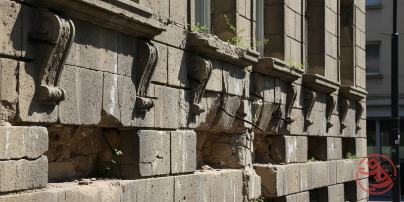 علت ریزش سنگ نما چیست؟ بررسی کامل دلایل افتادن سنگ نمای ساختمان