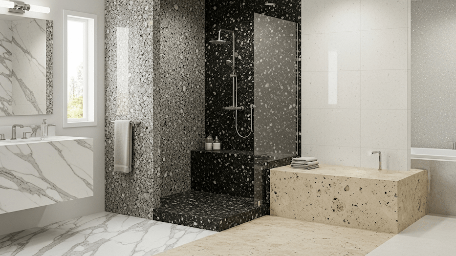 طراحی حمام با سنگ