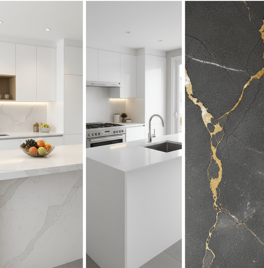 انواع سنگهای مصنوعی و مهندسی برای روی کابینت
